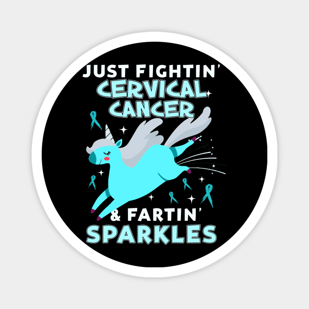 cervical cancer funny unicorn farting sparkles Magnet by TeesCircle